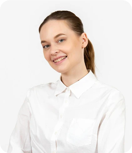 Beautiful young women wears white shirt on white background