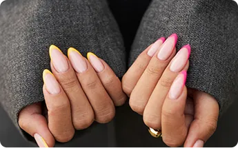 woman showing her nail art fingernails